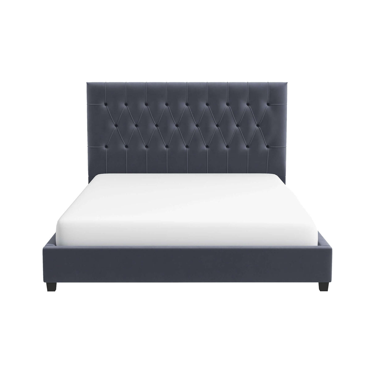 Donald Upholstered Platform Bed King / Grey from Ashcroft Furniture - Luna Furniture