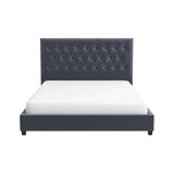 Donald Upholstered Platform Bed King / Grey from Ashcroft Furniture - Luna Furniture