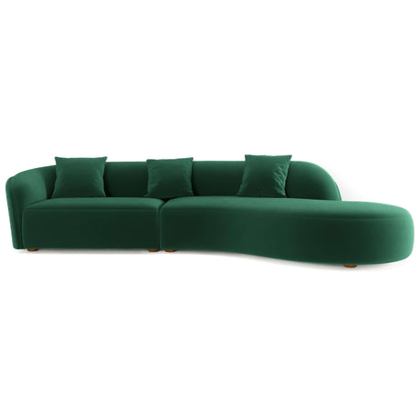 Elijah Dark Green Japandi Style Curvy Sectional Sofa 126" from Ashcroft Furniture - Luna Furniture