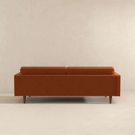 Casey Mid Century Modern Burnt Orange Velvet Sofa from Ashcroft Furniture - Luna Furniture