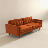 Casey Mid Century Modern Burnt Orange Velvet Sofa from Ashcroft Furniture - Luna Furniture
