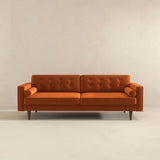 Casey Mid Century Modern Burnt Orange Velvet Sofa from Ashcroft Furniture - Luna Furniture