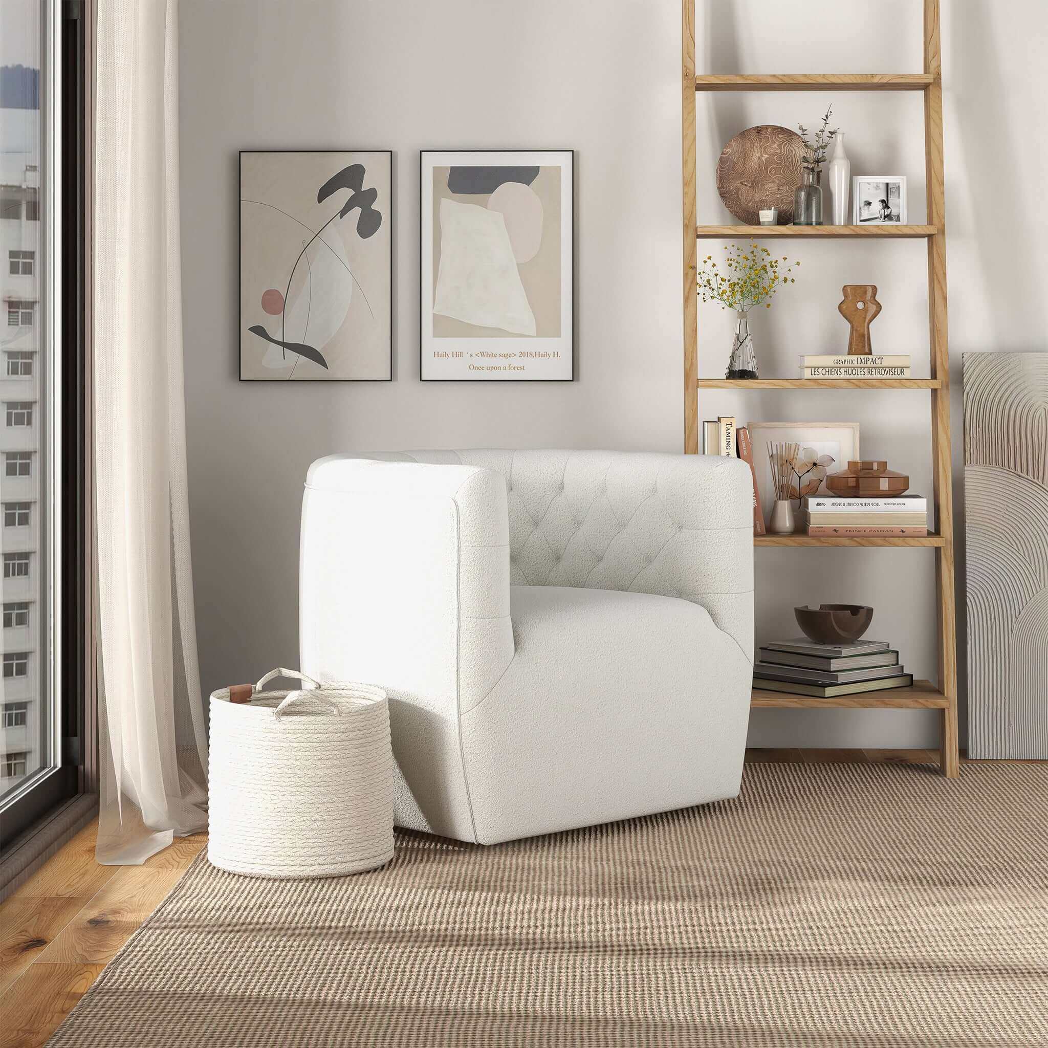Ashcroft Furniture Delaney Swivel Chair - Thumbnail 4