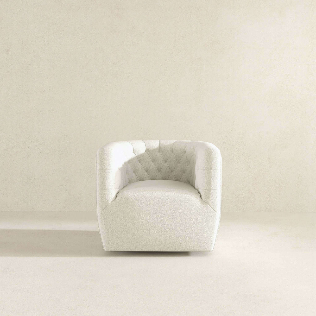 Delaney Cream Boucle Swivel Chair from Ashcroft Furniture - Luna Furniture