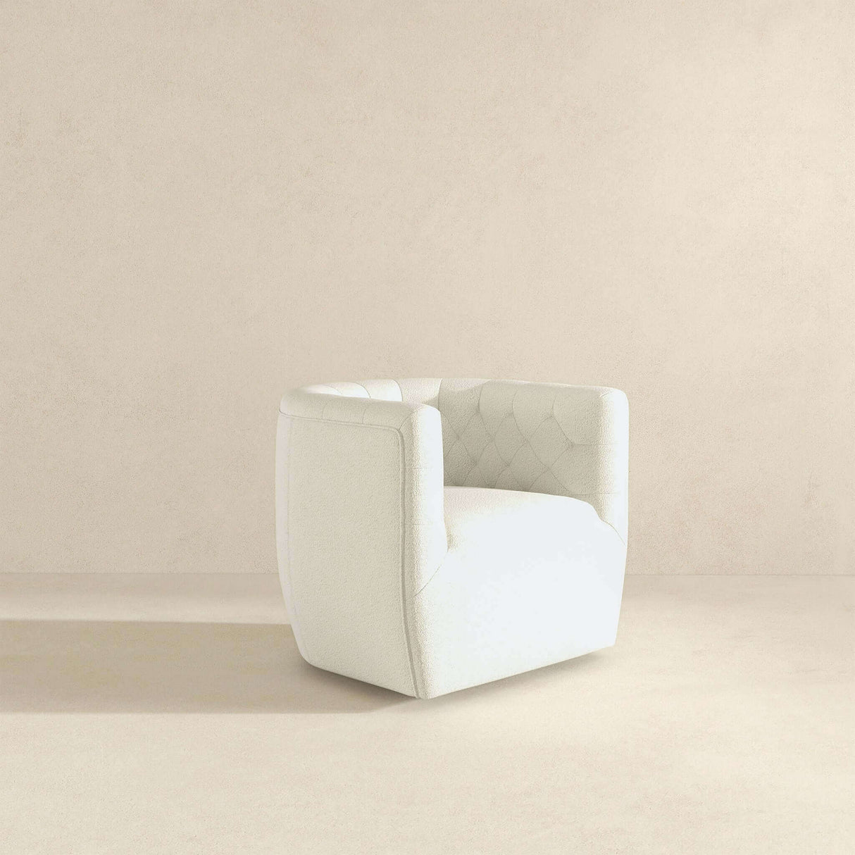 Delaney Cream Boucle Swivel Chair from Ashcroft Furniture - Luna Furniture