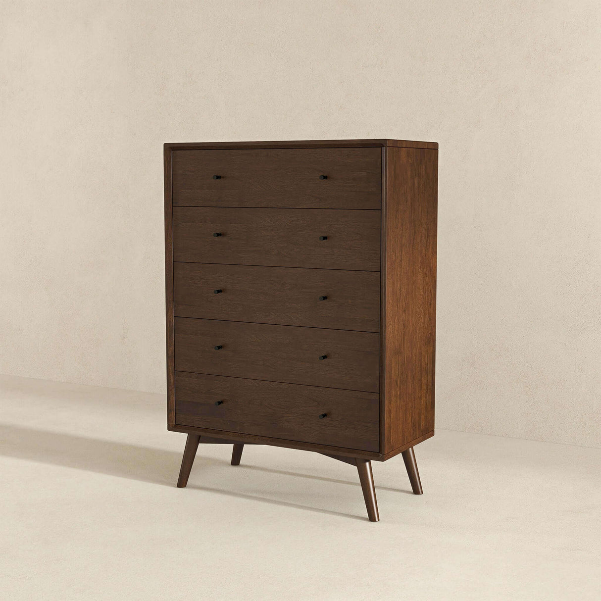 Caroline Mid Century Modern Solid Wood Dresser 5-Drawer Caroline Mid Century Modern Solid Wood Dresser 5-Drawer