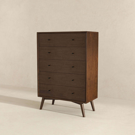 Caroline Mid Century Modern Solid Wood Dresser 5-Drawer from Ashcroft Furniture - Luna Furniture