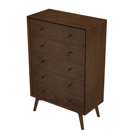 Caroline Mid Century Modern Solid Wood Dresser 5-Drawer from Ashcroft Furniture - Luna Furniture