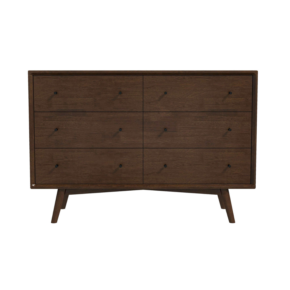 Mid Century Modern Walnut Dresser 6 Drawer from Ashcroft Furniture - Luna Furniture