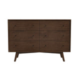 Mid Century Modern Walnut Dresser 6 Drawer from Ashcroft Furniture - Luna Furniture