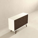Mid Century Modern White Dresser 6 Drawer from Ashcroft Furniture - Luna Furniture