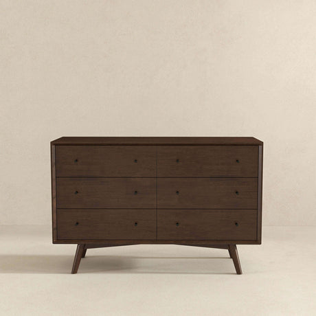 Mid Century Modern Walnut Dresser 6 Drawer from Ashcroft Furniture - Luna Furniture