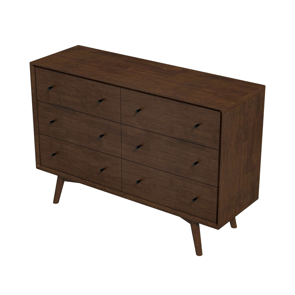 Mid Century Modern Walnut Dresser 6 Drawer from Ashcroft Furniture - Luna Furniture