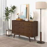 Mid Century Modern Walnut Dresser 6 Drawer from Ashcroft Furniture - Luna Furniture