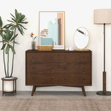 Mid Century Modern Walnut Dresser 6 Drawer from Ashcroft Furniture - Luna Furniture
