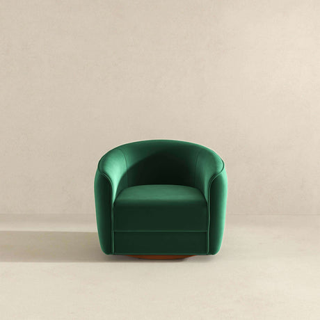 Elise Dark Green Velvet Swivel Chair from Ashcroft Furniture - Luna Furniture