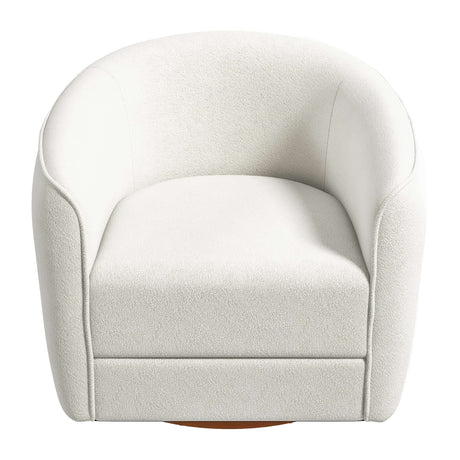 Elise Cream Boucle Swivel Chair from Ashcroft Furniture - Luna Furniture
