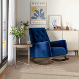 Demetrius Blue Velvet Solid Wood Rocking Chair from Ashcroft Furniture - Luna Furniture