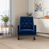 Demetrius Blue Velvet Solid Wood Rocking Chair from Ashcroft Furniture - Luna Furniture