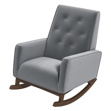 Demetrius Light Grey Microfiber Solid Wood Rocking Chair from Ashcroft Furniture - Luna Furniture