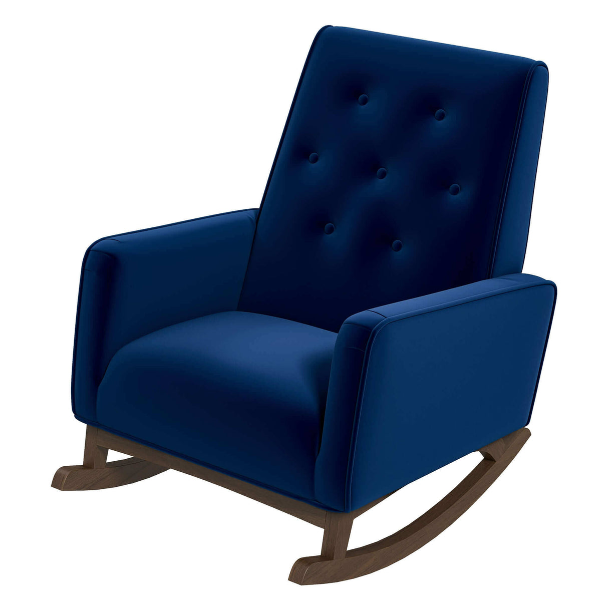 Demetrius Blue Velvet Solid Wood Rocking Chair from Ashcroft Furniture - Luna Furniture