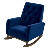 Demetrius Blue Velvet Solid Wood Rocking Chair from Ashcroft Furniture - Luna Furniture