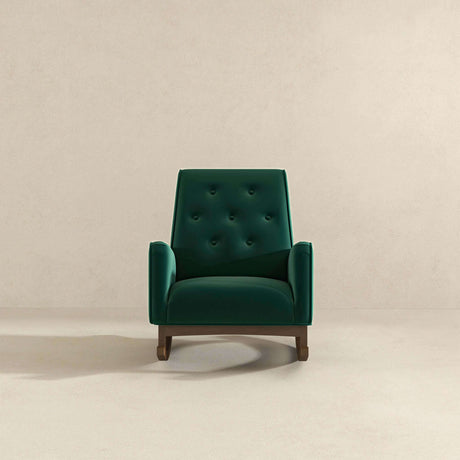 Demetrius Green Velvet Solid Wood Rocking Chair from Ashcroft Furniture - Luna Furniture
