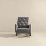 Demetrius Light Grey Microfiber Solid Wood Rocking Chair from Ashcroft Furniture - Luna Furniture