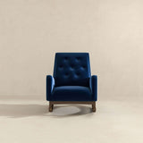 Demetrius Blue Velvet Solid Wood Rocking Chair from Ashcroft Furniture - Luna Furniture