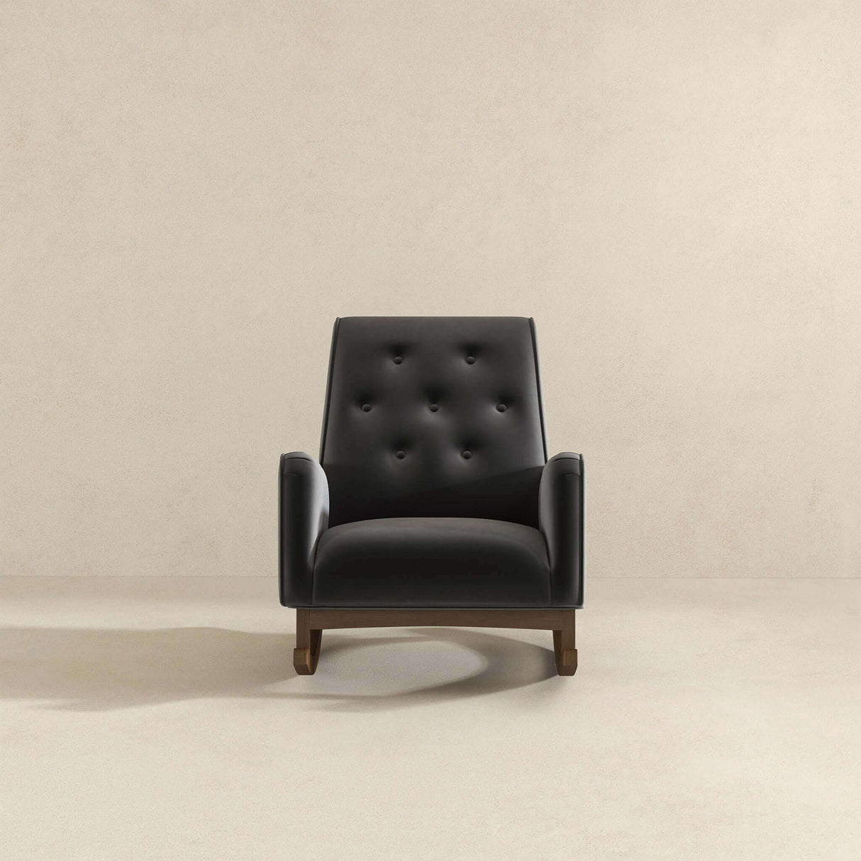 Demetrius Dark Grey Microfiber Solid Wood Rocking Chair from Ashcroft Furniture - Luna Furniture