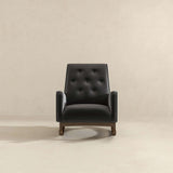 Demetrius Dark Grey Microfiber Solid Wood Rocking Chair from Ashcroft Furniture - Luna Furniture