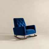 Demetrius Blue Velvet Solid Wood Rocking Chair from Ashcroft Furniture - Luna Furniture