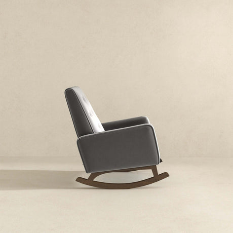 Demetrius Light Grey Microfiber Solid Wood Rocking Chair from Ashcroft Furniture - Luna Furniture