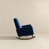 Demetrius Blue Velvet Solid Wood Rocking Chair from Ashcroft Furniture - Luna Furniture