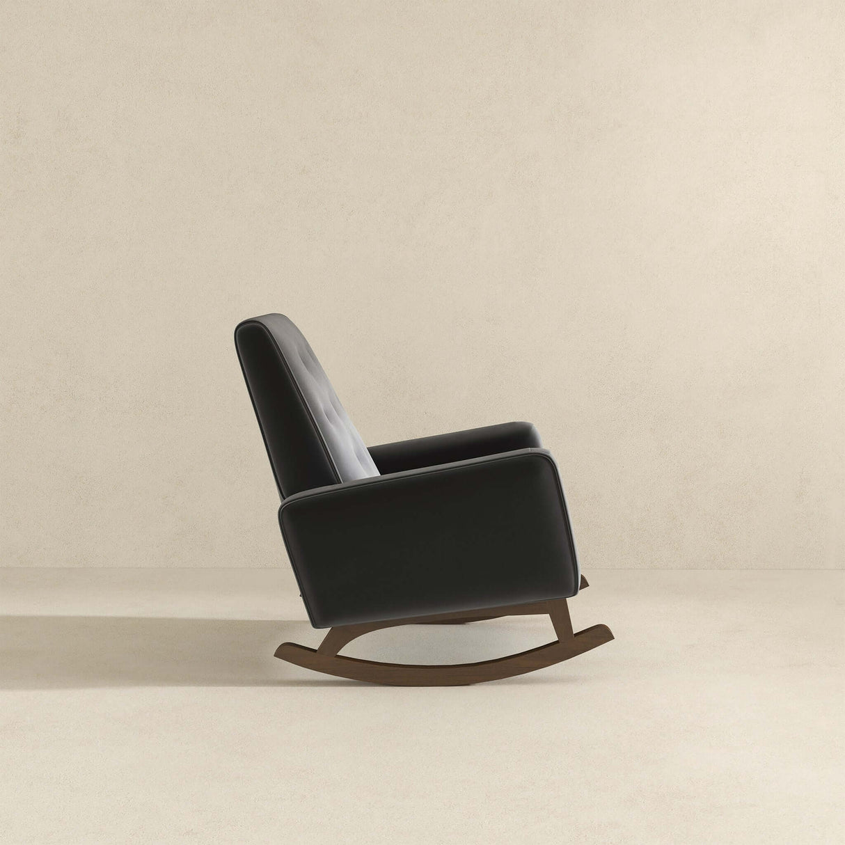 Demetrius Dark Grey Microfiber Solid Wood Rocking Chair from Ashcroft Furniture - Luna Furniture