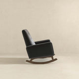 Demetrius Dark Grey Microfiber Solid Wood Rocking Chair from Ashcroft Furniture - Luna Furniture
