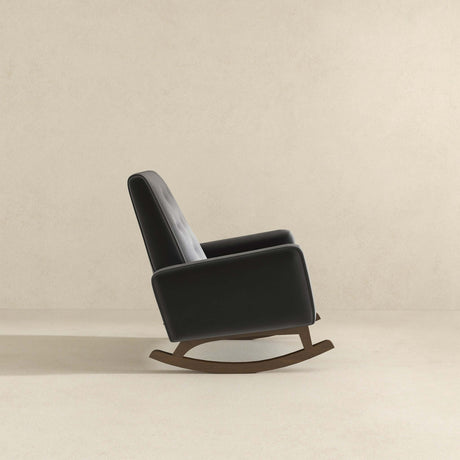 Demetrius Dark Grey Microfiber Solid Wood Rocking Chair from Ashcroft Furniture - Luna Furniture