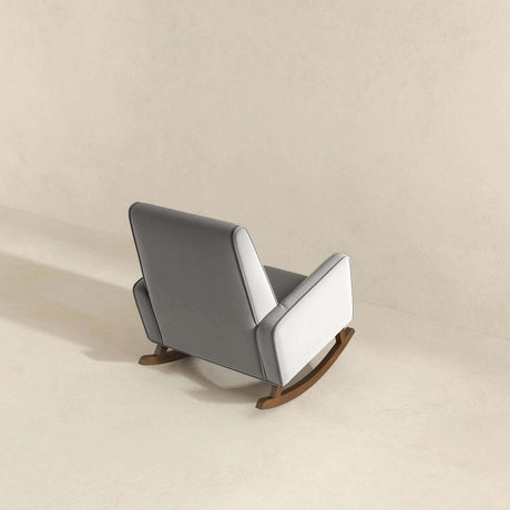 Demetrius Light Grey Microfiber Solid Wood Rocking Chair from Ashcroft Furniture - Luna Furniture