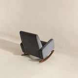 Demetrius Dark Grey Microfiber Solid Wood Rocking Chair from Ashcroft Furniture - Luna Furniture