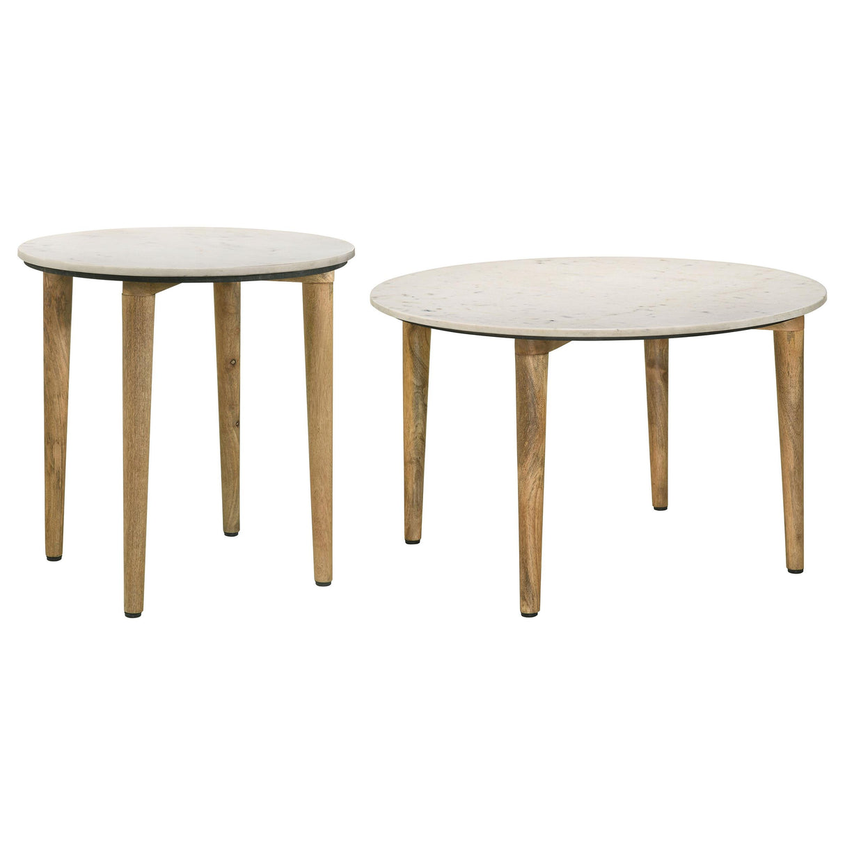 Aldis White and Brown 2-Piece Coffee and End Table Set from Coaster - Luna Furniture