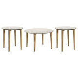 Aldis White and Brown 3-Piece Coffee and End Table Set from Coaster - Luna Furniture