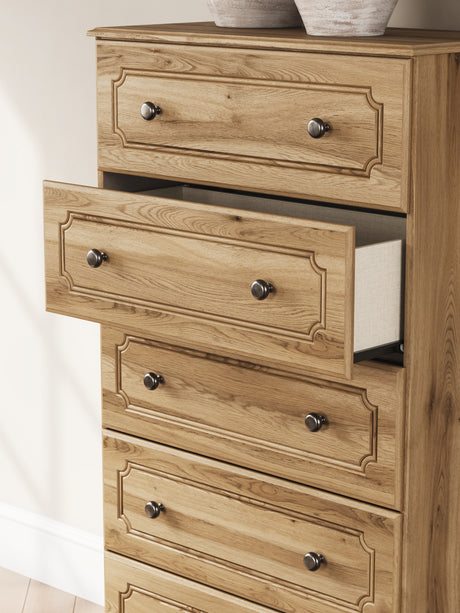 Aleaport Full Panel Bed with Chest and Nightstand in Warm Brown from Ashley - Luna Furniture