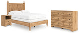 Aleaport Full Panel Bed with Dresser and Nightstand in Warm Brown from Ashley - Luna Furniture