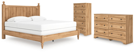 Aleaport King Panel Bed with Dresser and Chest in Warm Brown from Ashley - Luna Furniture