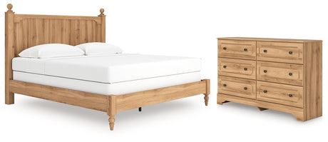 Aleaport King Panel Bed with Dresser in Warm Brown from Ashley - Luna Furniture