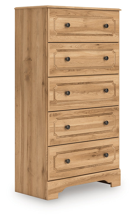 Aleaport Queen Panel Bed with Dresser and Chest in Warm Brown from Ashley - Luna Furniture