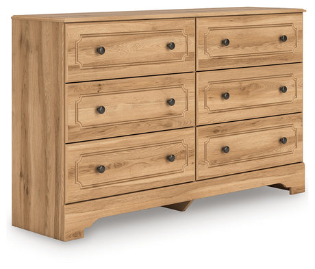 Aleaport Queen Panel Bed with Dresser and Chest in Warm Brown from Ashley - Luna Furniture