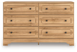 Aleaport Queen Panel Bed with Dresser in Warm Brown from Ashley - Luna Furniture