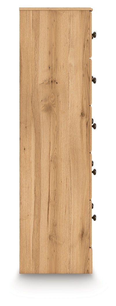 Aleaport Twin Panel Bed with Dresser and Chest in Warm Brown from Ashley - Luna Furniture