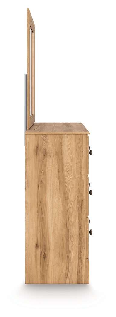 Aleaport Warm Brown Dresser and Mirror from Ashley - Luna Furniture